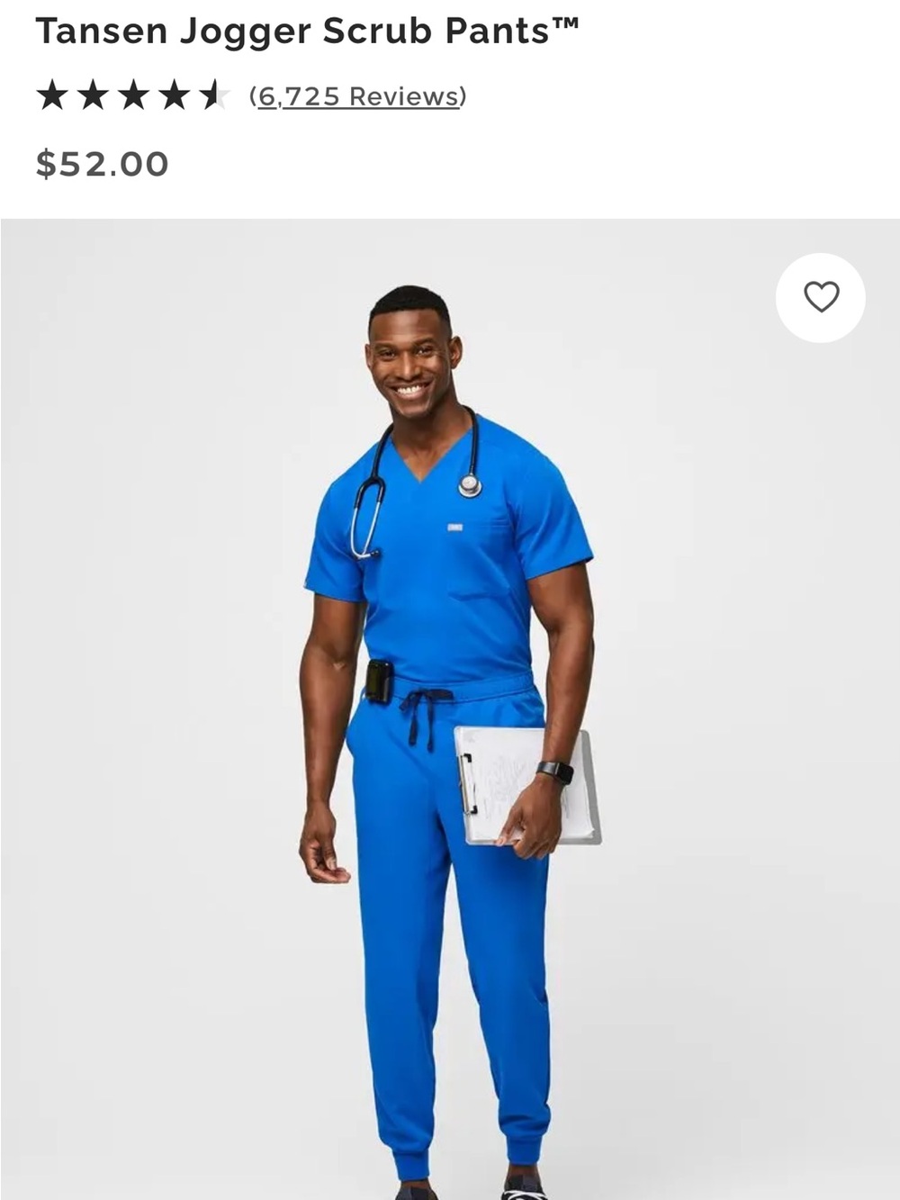 Figs Scrubs Set in royal blue - men’s size small
